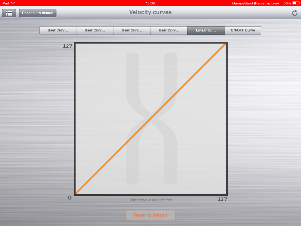 Curva Lineare nell'editor per iPad