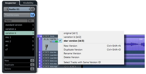 Cubase 7.5 Track Versions