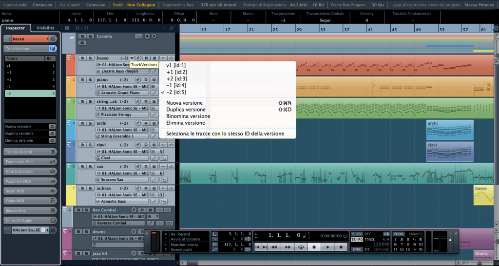 Le TrackVersions di Cubase 7.5 Figura 09