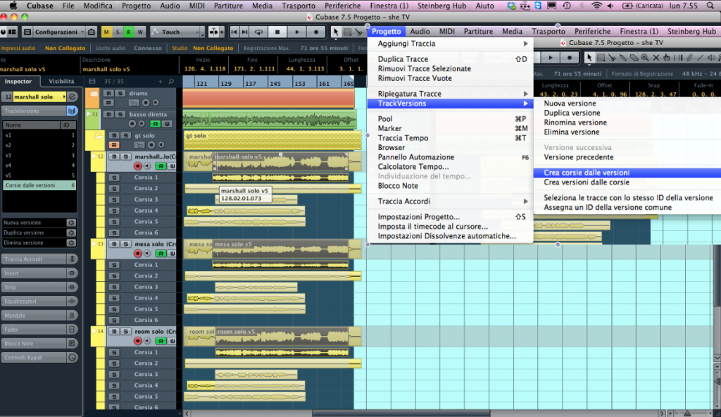 Le TrackVersions di Cubase 7.5 Figura 19