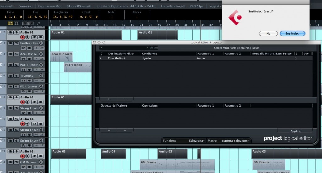 Effettua export