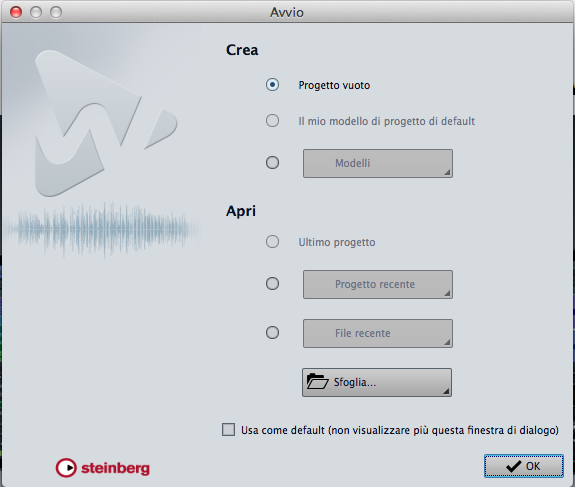Avvio di Wavelab 9