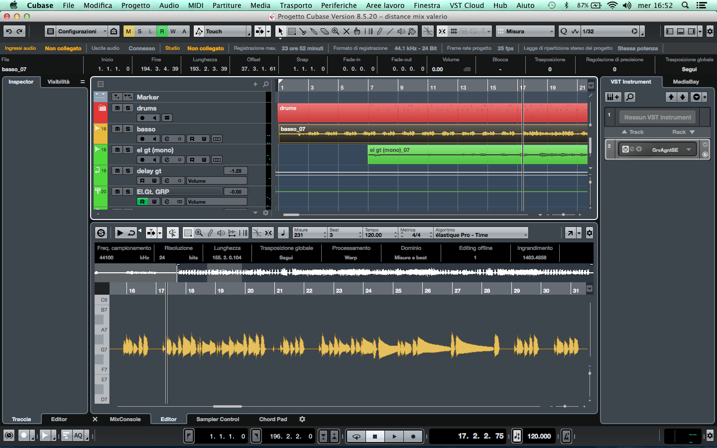 Cubase Pro 9 Undo e Redo