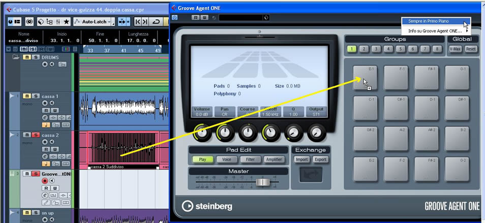 Retriggerare una batteria con Groove Agent One